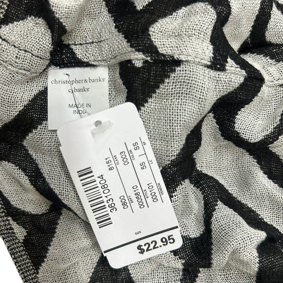 Monochrome Infinity Scarf Christopher & Banks Black White Modern Chic - Picture 4 of 6